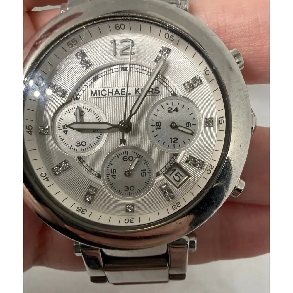 MICHAEL Michael Kors MK5275 Silver Chronograph Crystal Watch